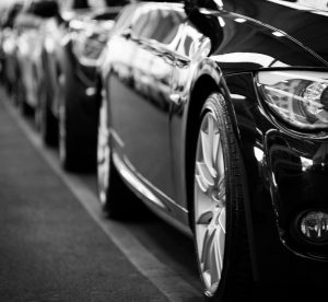 black cars lined up