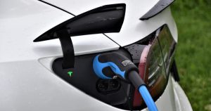 White electric vehicle charging