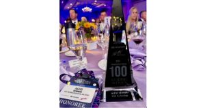 Award trophy for 100 Leading Women in the Automotive Industry